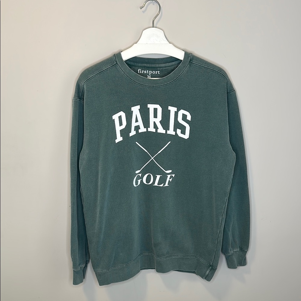 Firstport Paris Golf Crewneck Sweatshirt - Spruce